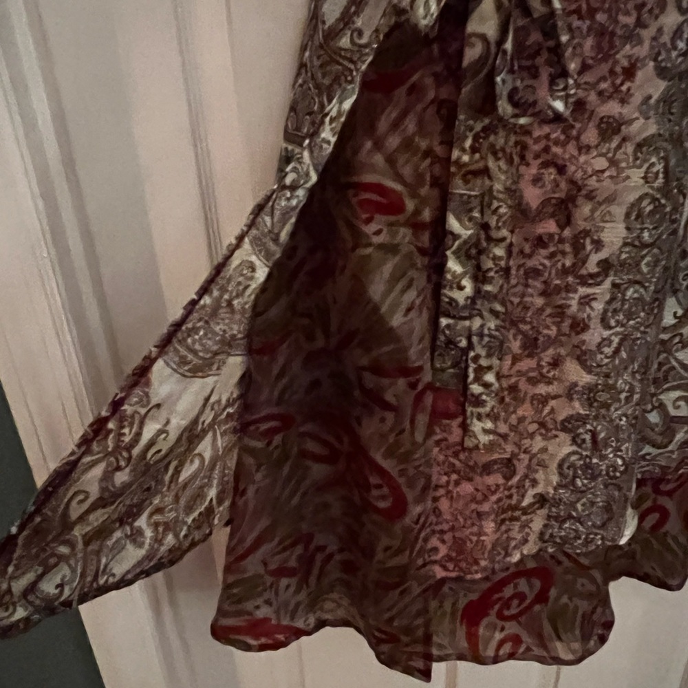 Silk one size wrap around skirt-Kaniza- Imported- 36” Length- NEW - Picture 7 of 14